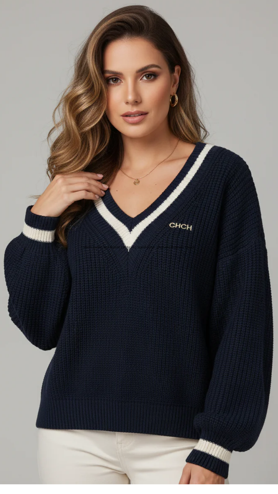 Korella™ V-Neck Knit Sweater – Effortless Autumn/Winter Style
