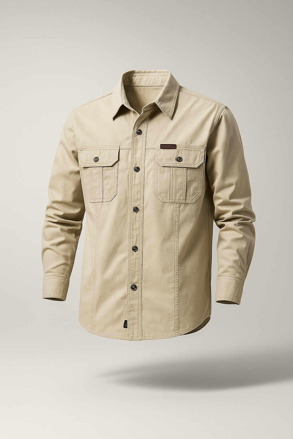 Men’s Cargo Shirt – Long Sleeve Cotton Military Overshirt