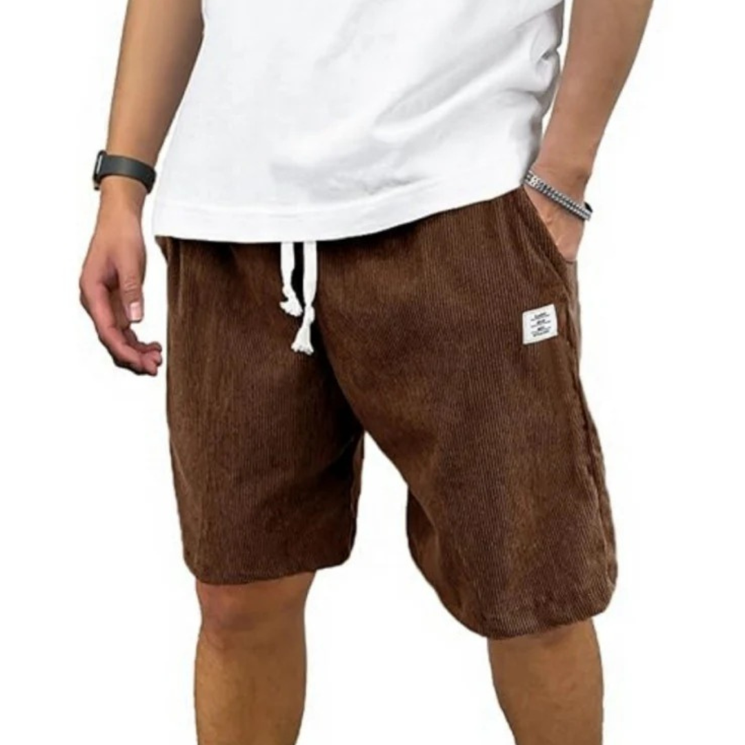 2025 Summer Men’s Corduroy Sports Shorts – Solid Colour Casual Loose-Fit Basketball Style