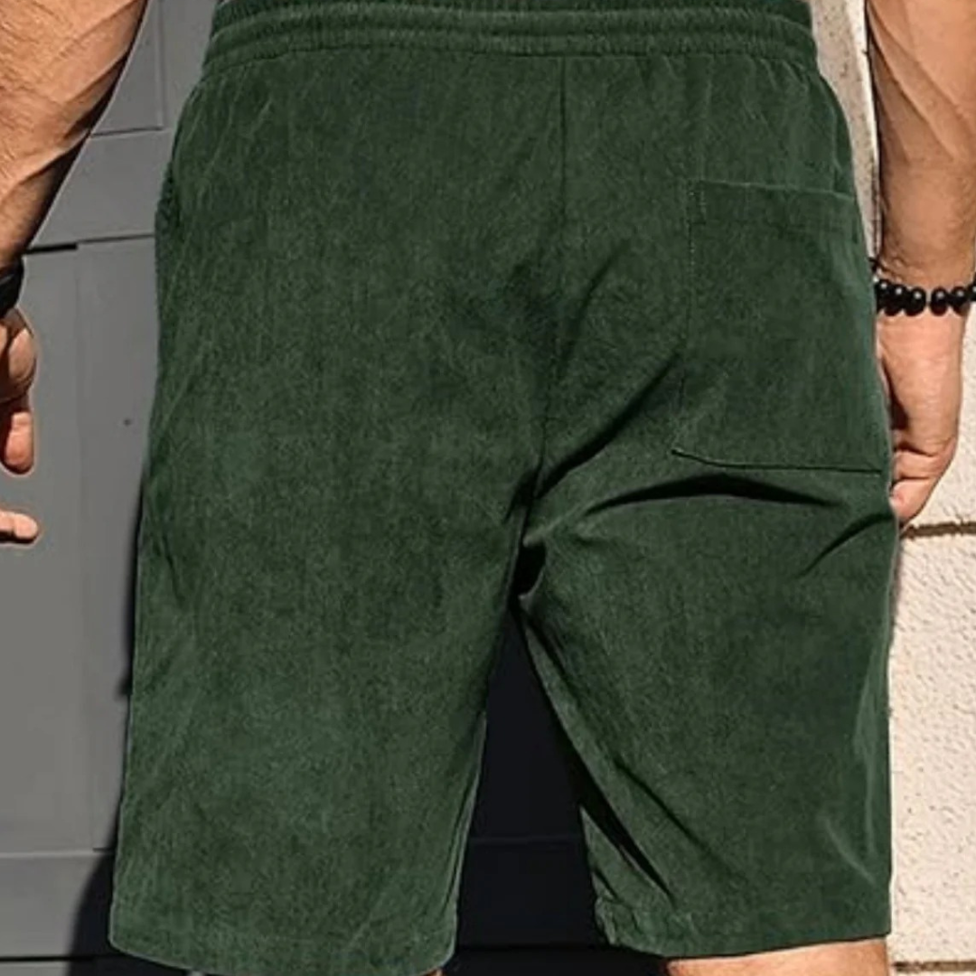 2025 Summer Men’s Corduroy Sports Shorts – Solid Colour Casual Loose-Fit Basketball Style