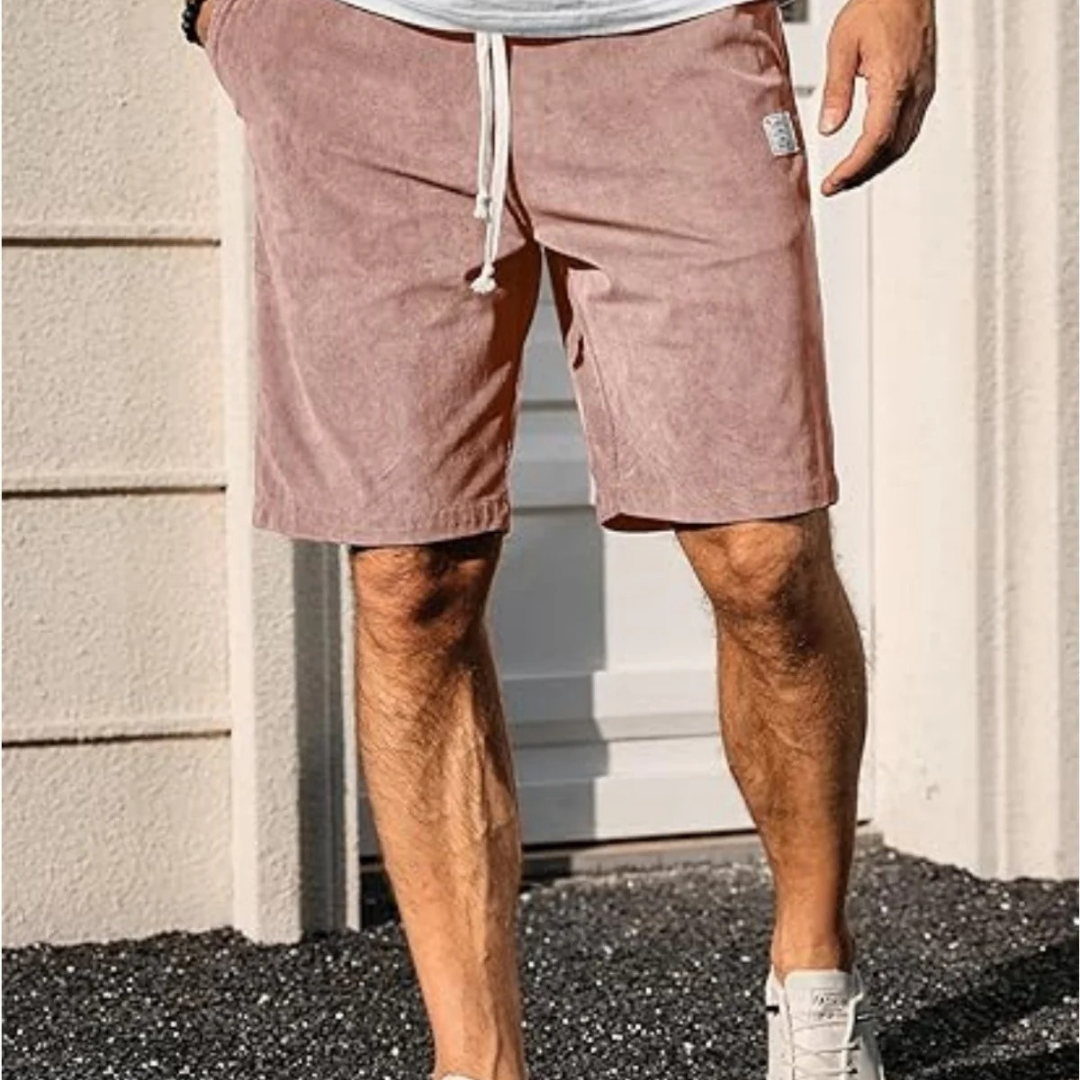 2025 Summer Men’s Corduroy Sports Shorts – Solid Colour Casual Loose-Fit Basketball Style
