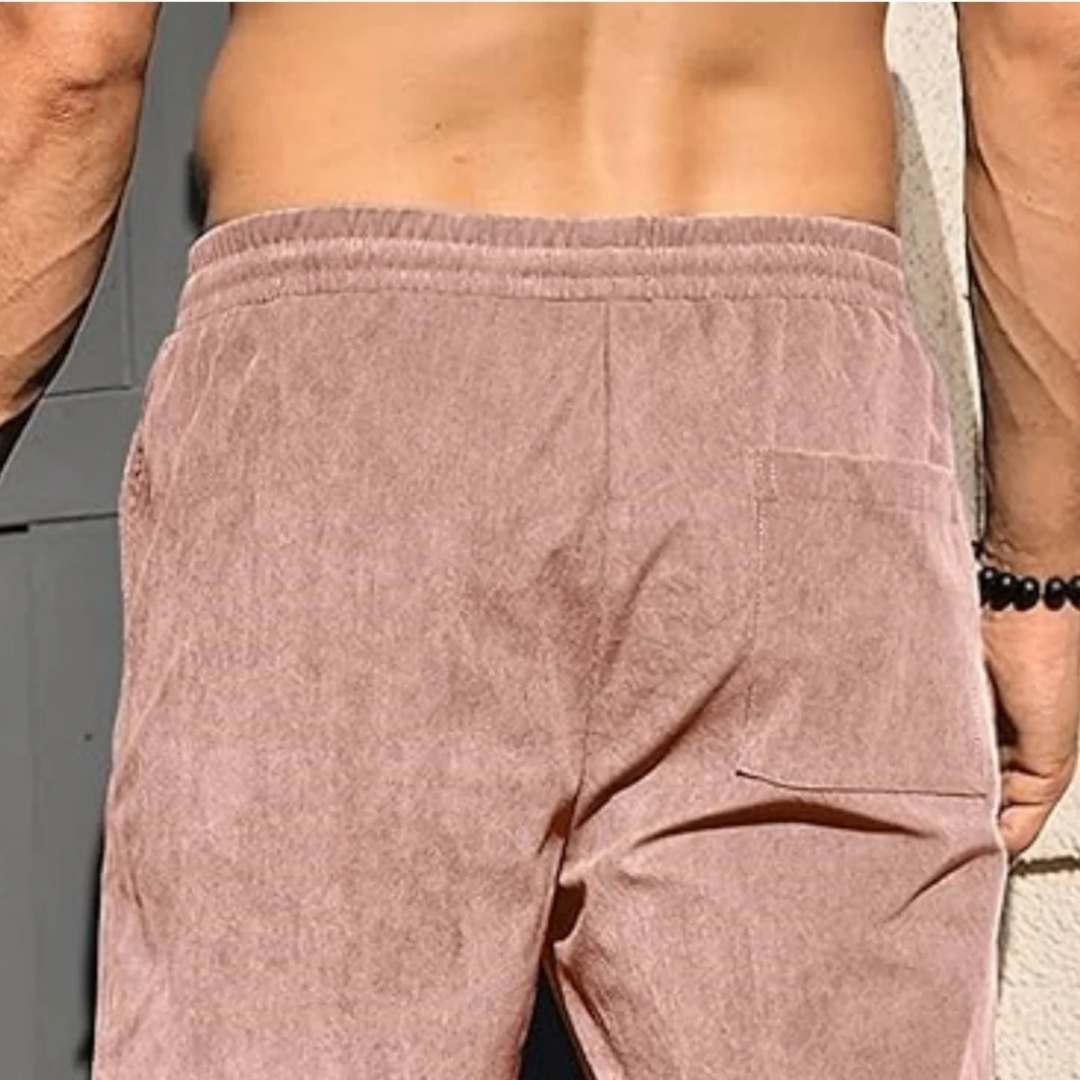 2025 Summer Men’s Corduroy Sports Shorts – Solid Colour Casual Loose-Fit Basketball Style