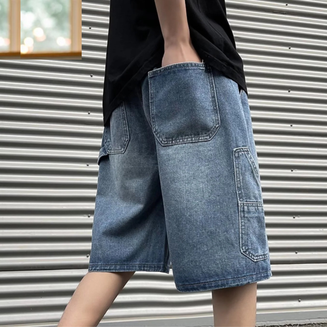 Men’s Loose-Fit Straight-Leg Denim Shorts