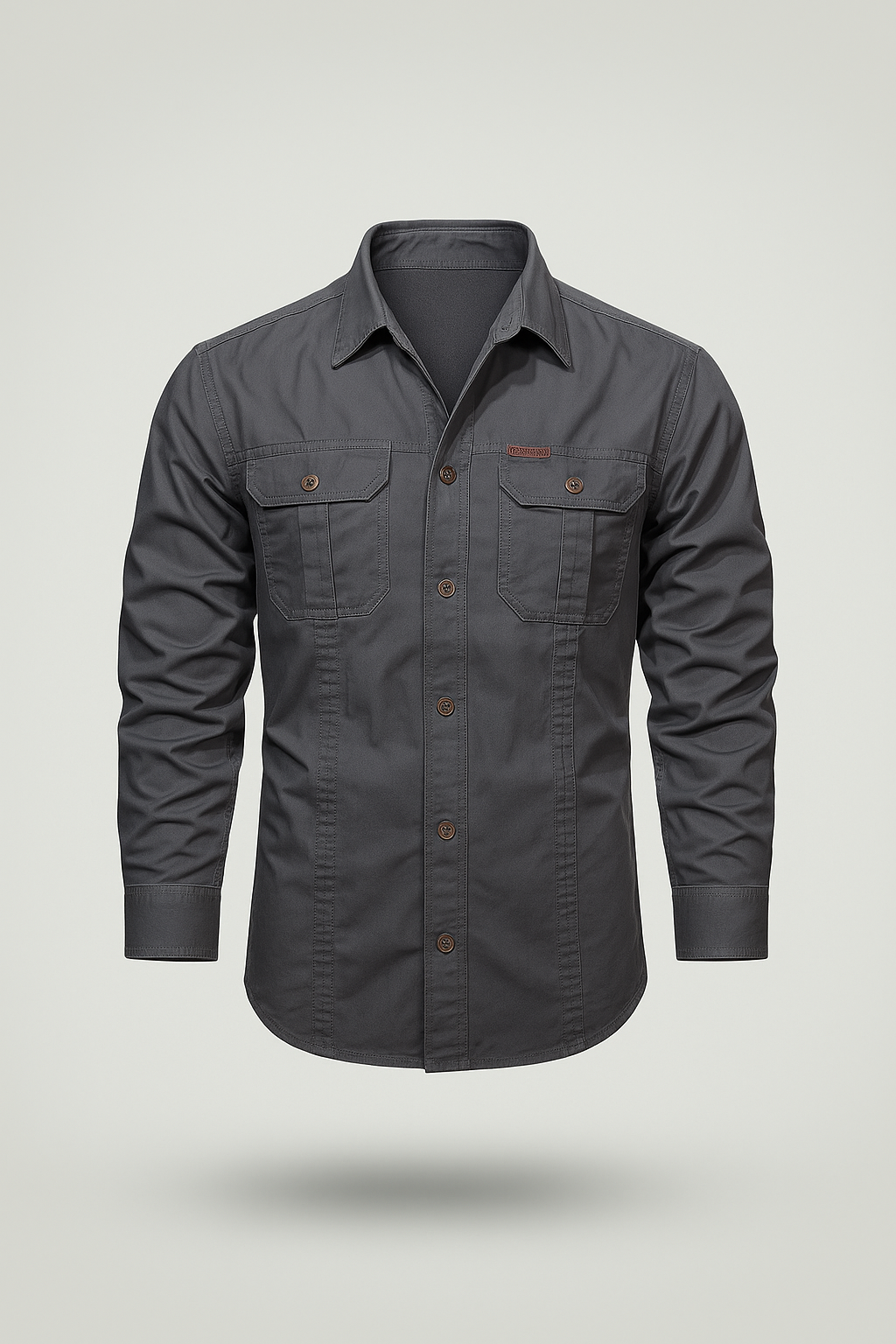 Men’s Cargo Shirt – Long Sleeve Cotton Military Overshirt