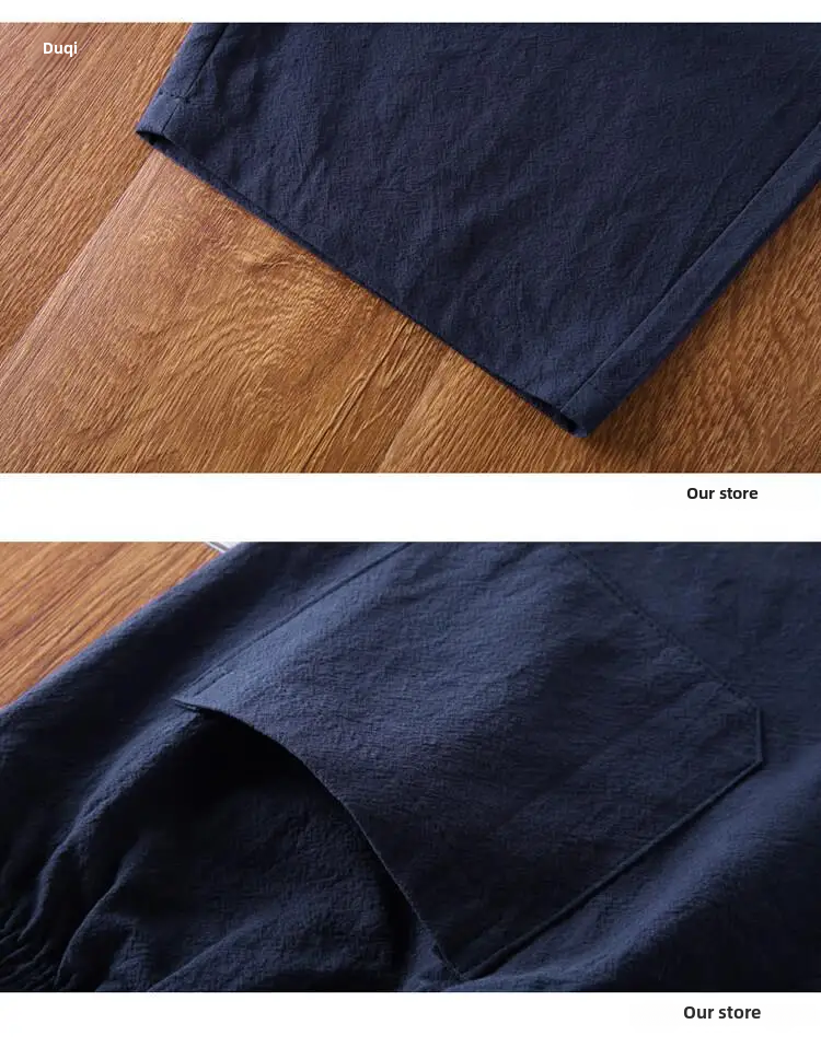 Men’s Cotton Linen Shorts – Summer Loose Fit Straight-Leg Casual Beachwear