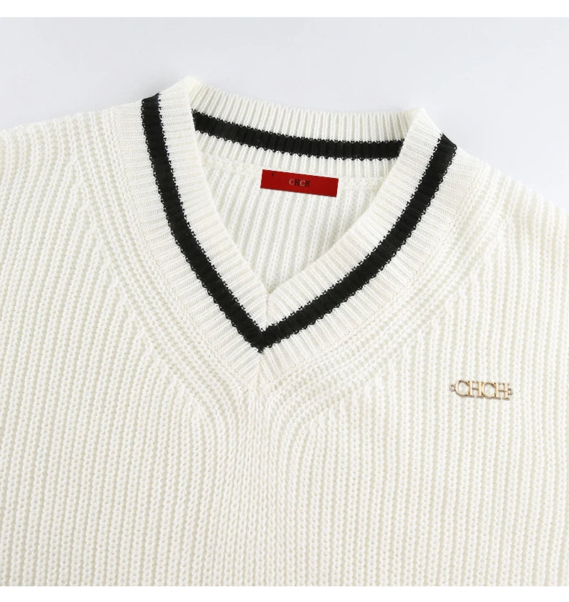 Korella™ V-Neck Knit Sweater – Effortless Autumn/Winter Style