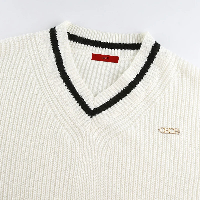 Korella™ V-Neck Knit Sweater – Effortless Autumn/Winter Style