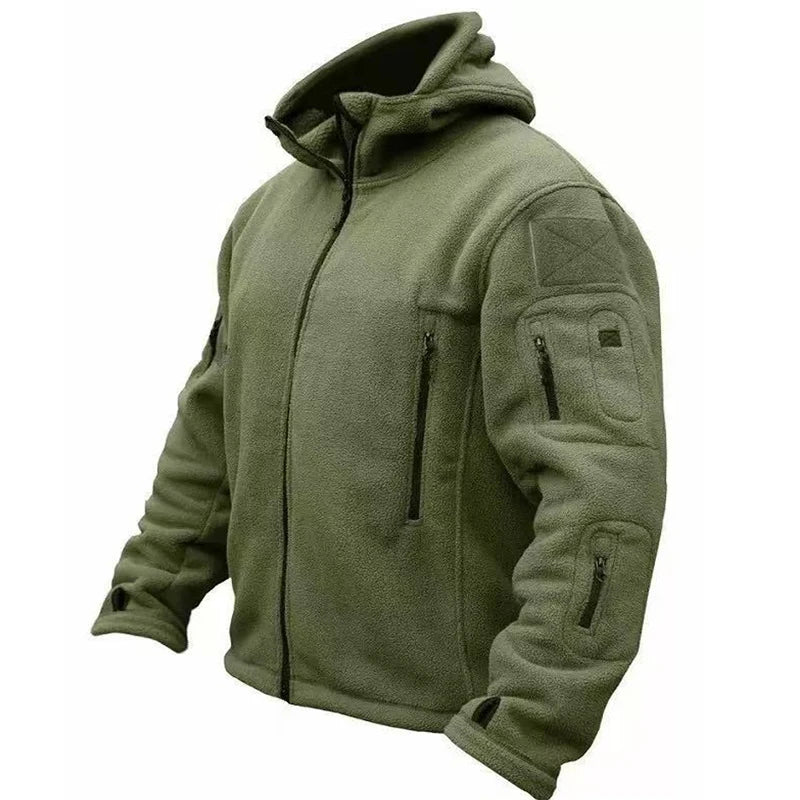 Men's Tactical Fleece Jackets Work Coats Hooded Safari Coats Outdoor Warm Camping Climbing Fishing Hiking Trekking Windbreaker