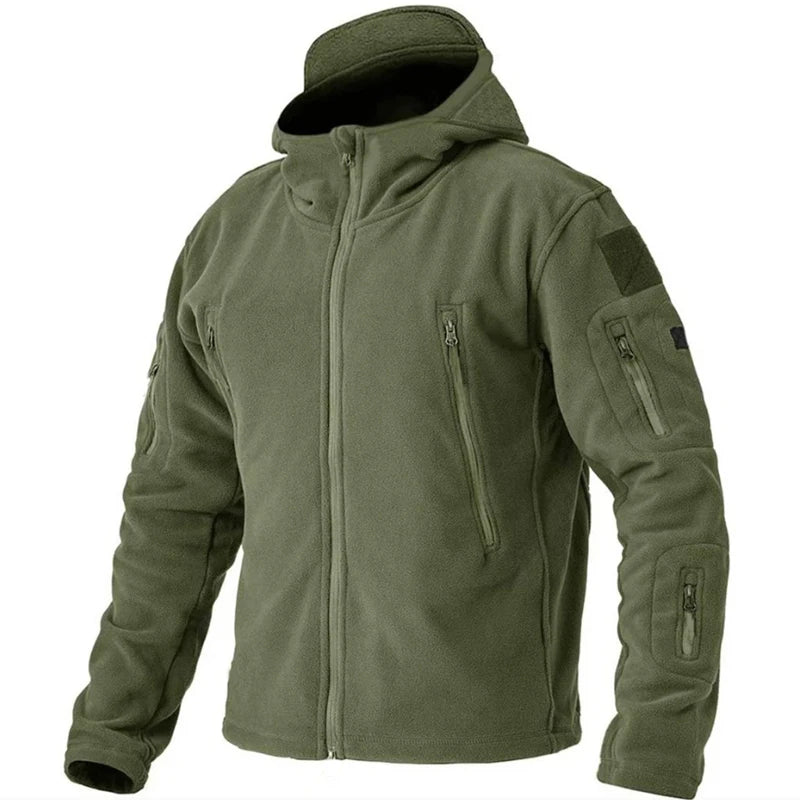 Men's Tactical Fleece Jackets Work Coats Hooded Safari Coats Outdoor Warm Camping Climbing Fishing Hiking Trekking Windbreaker